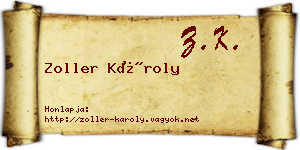 Zoller Károly névjegykártya