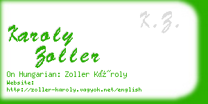 karoly zoller business card